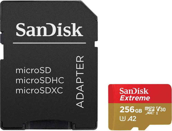 Atmiņas karte SanDisk Extreme mSDXC 256GB + SD Adapter