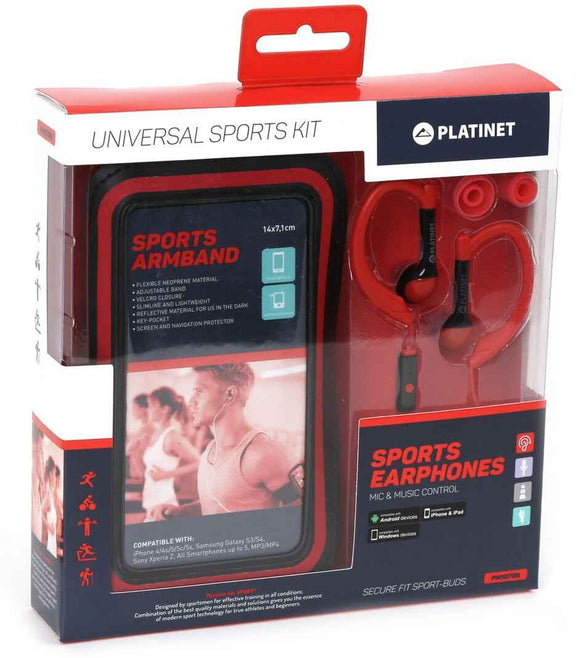 Kit de sport universel Platinet, rouge (42930)