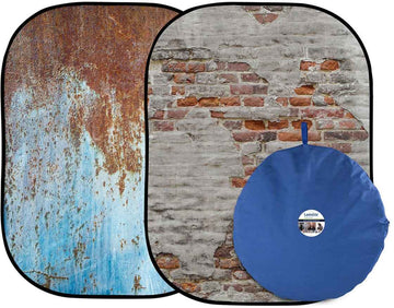 Manfrotto background Urban Collapsible 1.5x2.1m, rusty metal / plaster wall (LL 5713)