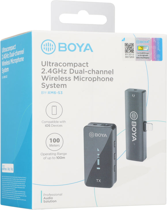 Microphone numérique sans fil boya lightning ios 24 ghz  by-xm6-s3  jaune 018 €