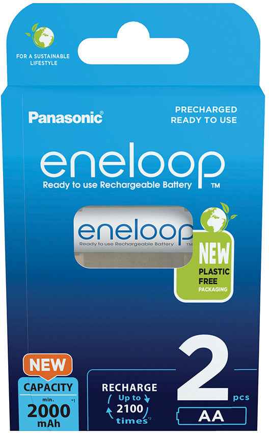 Panasonic Eneloop Batteries AA 2000mAh rechargeable 2 pcs