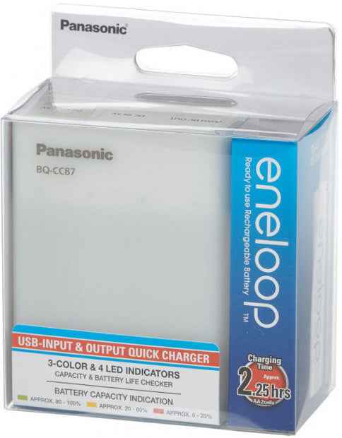 Chargeur Panasonic eneloop BQ-CC87USB + 4x1900