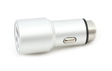 Chargeur de voiture Omega 2xUSB 2100mA Métal, argent (43344)