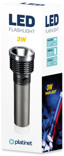 Lampe torche Platinet 3W 1200mAh, grise (45772)