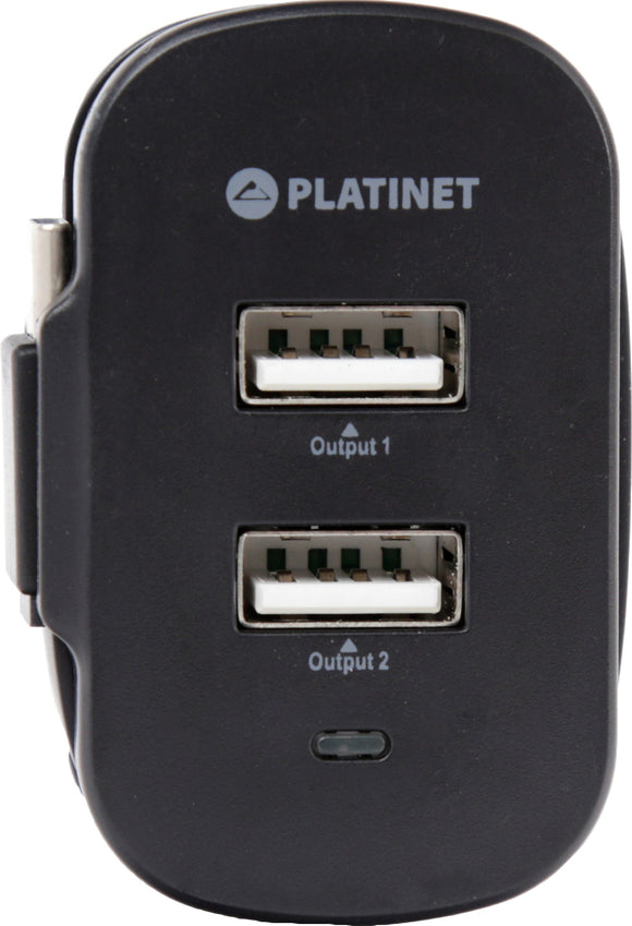 Chargeur platinet 2xusb 34a + câble usb-c 44654