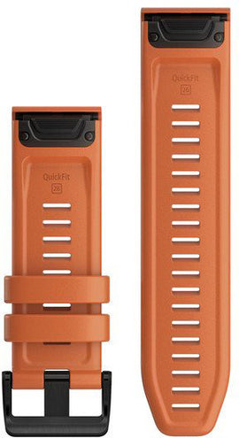 Bracelet de montre Garmin QuickFit 26 mm, silicone orange braise