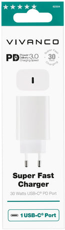 Chargeur Vivanco USB-C PD3 30 W, blanc (62304)