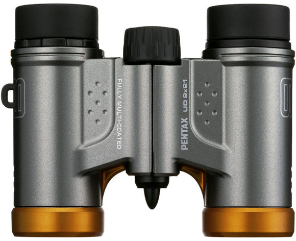 Pentax binoculars UD 9x21, grey/orange