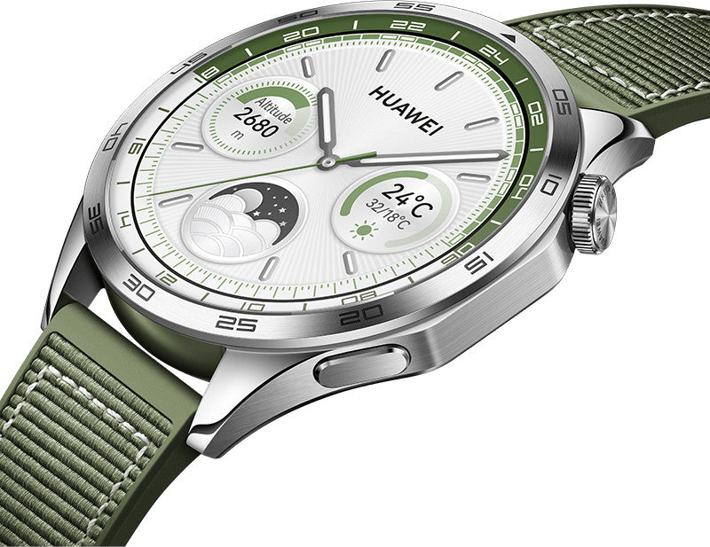 GT 4 | Montre connectée | GPS (satellite) | AMOLED | 46 mm | Étanche | Tissé vert