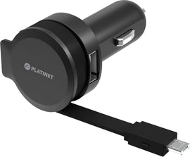 Platinet PLCRRCC Universal IC Car charger 2.4A USB + Rolling Micro USB Cable - 0