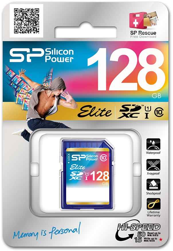 Carte mémoire microSDXC SP 128 Go CL10UHS-I U1, SDR104, mode « SP128GBSDXAU1V10 » (timbre vert 0,03 lei)
