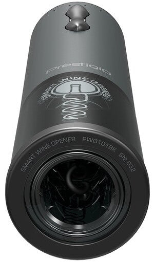 Bolsena, Tire-bouchon électrique avec logo Prestigio, aérateur, conserveur sous vide, couleur noire