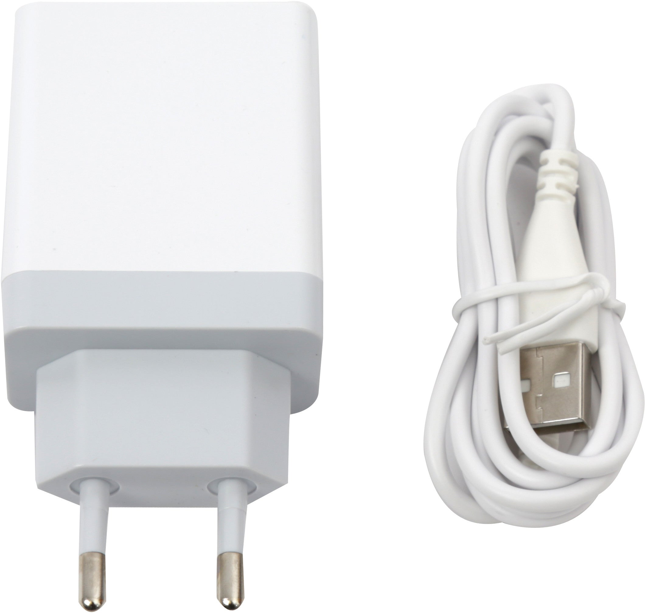 Chargeur USB Platinet 2xUSB 3.4A, blanc + câble (43723)