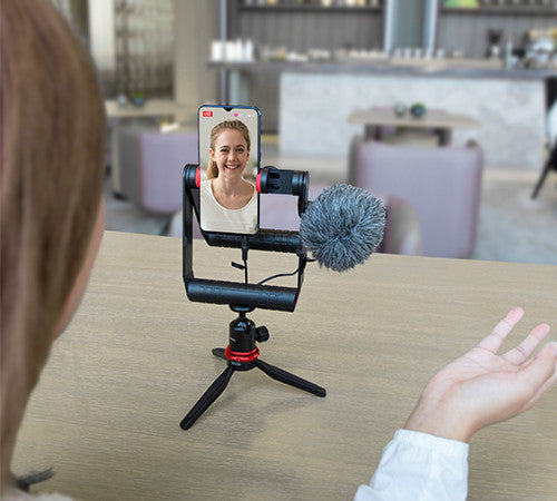 Kit boya vlogger avec microphone by-mm1 mini trépied et support pour smartphone  by-vg380  timbre vert 018 lei