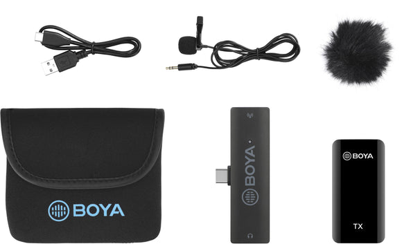 Microphone numérique sans fil boya usb type-c 24 ghz  by-xm6-s5  jaune fluo 018 €