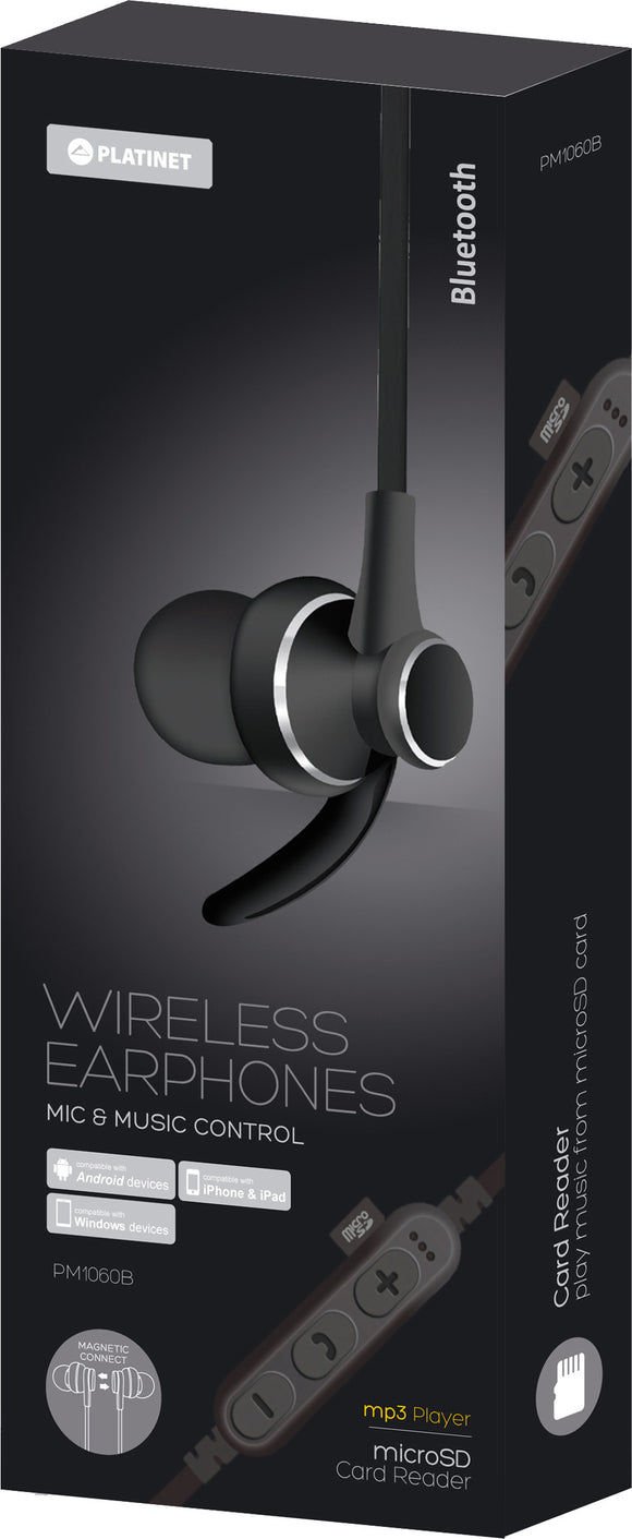 Casque sans fil Platinet Sport PM1060, noir