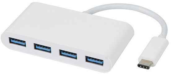 Hub USB Vivanco USB-C 3.1 4 ports, blanc (34292)
