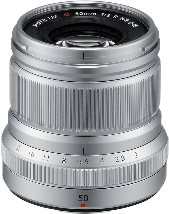 Fujifilm Fujinon XF 50mm f/2 R WR lens, silver