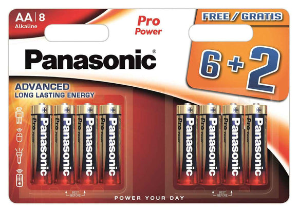 Batterie Panasonic Pro Power LR6PPG/8BW (6+2)