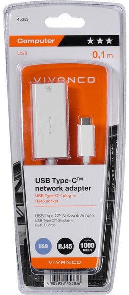 Vivanco adapter USB-C - LAN RJ45 (45383)