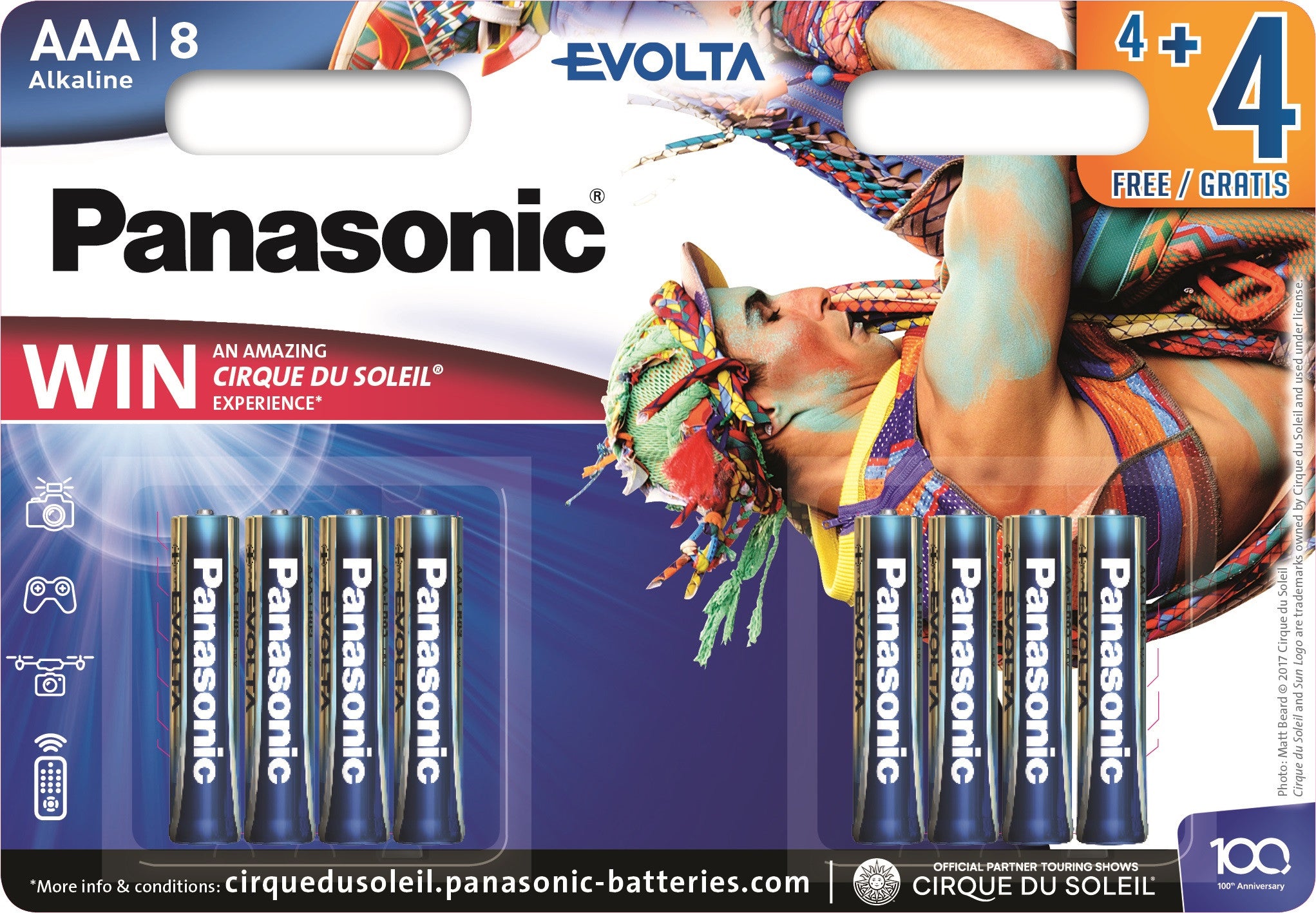 Piles Panasonic Evolta LR03EGE/8B (4+4 pièces)