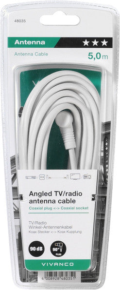 Vivanco coaxial cable angled 5m (48035) - 0