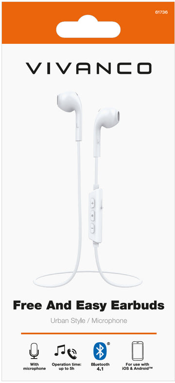 Casque sans fil Vivanco Free&Easy Earbuds, blanc (61736)