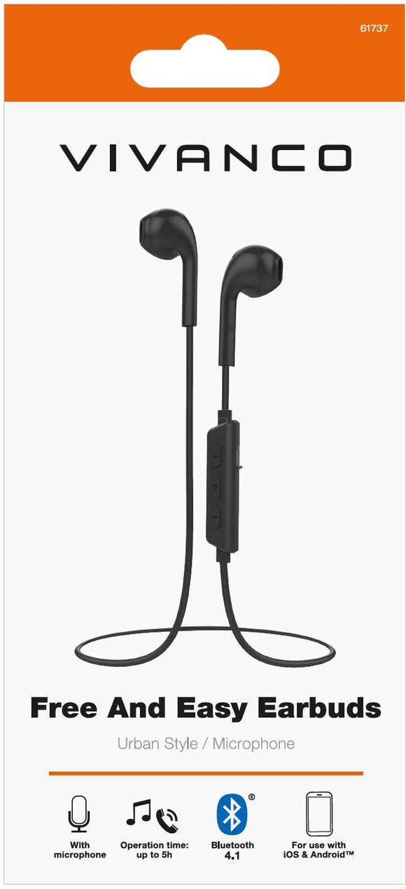 Casque sans fil Vivanco Free&Easy Earbuds, noir (61737)