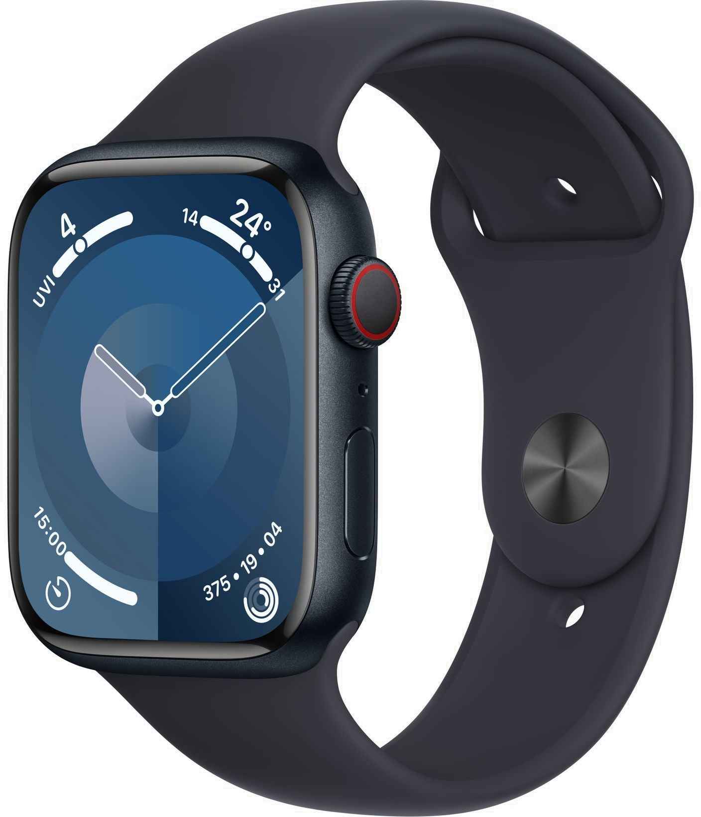 Apple Watch 9 GPS + Cellular 45mm Sport Band M/L, midnight (MRMD3ET/A)