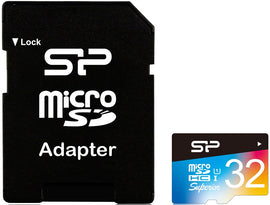 Carte mémoire silicon power microsdhc 32 go superior uhs-i u1 + adaptateur
