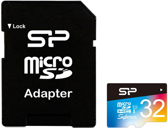 Carte mémoire silicon power microsdhc 32 go superior uhs-i u1 + adaptateur
