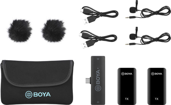 Microphone double sans fil numérique boya usb type-c 24 ghz  by-xm6-s6  jaune 018 €