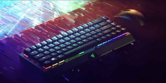  Razer BlackWidow V3 Mini HyperSpeed Gaming keyboard USB+RF Wireless+Bluetooth Yellow Switch, Black