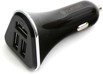 Platinet PLCR3B 12/24V IC Car Charger 3x USB + Micro USB Cable 1m