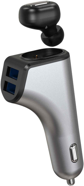 Chargeur voiture Platinet 2xUSB 3,1A + écouteurs Bluetooth Duos (44639)