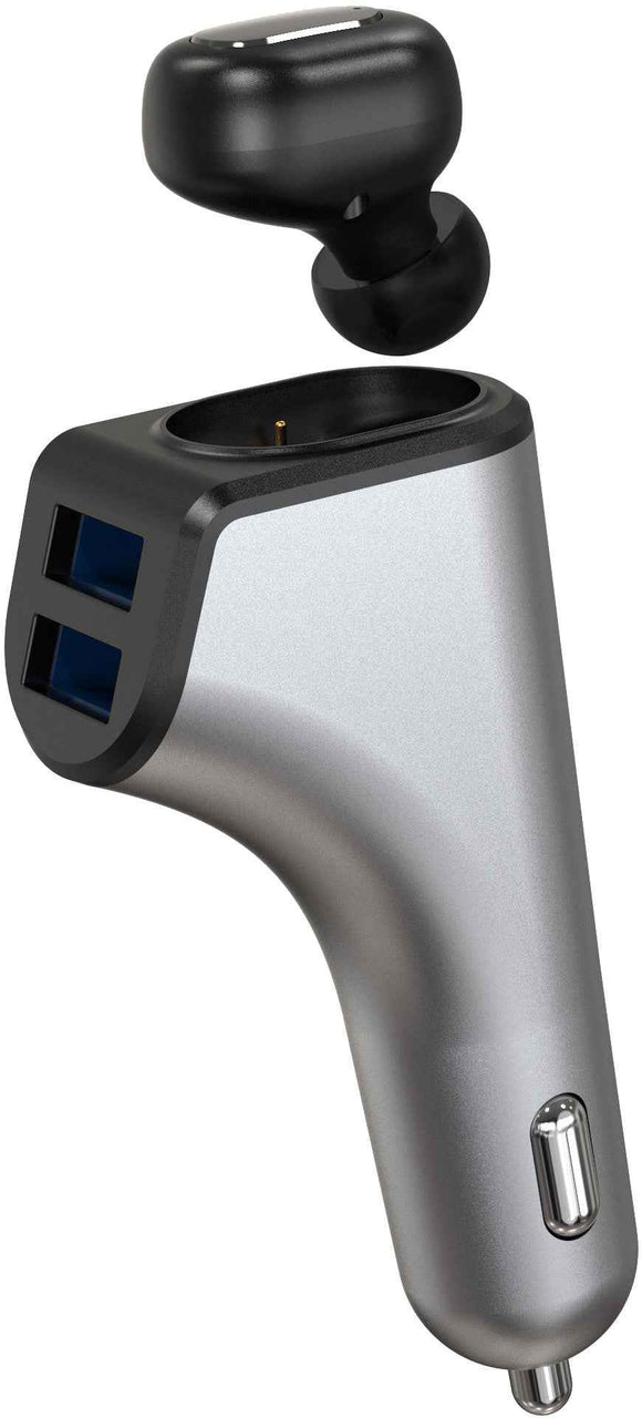 Chargeur voiture Platinet 2xUSB 3,1A + écouteurs Bluetooth Duos (44639)