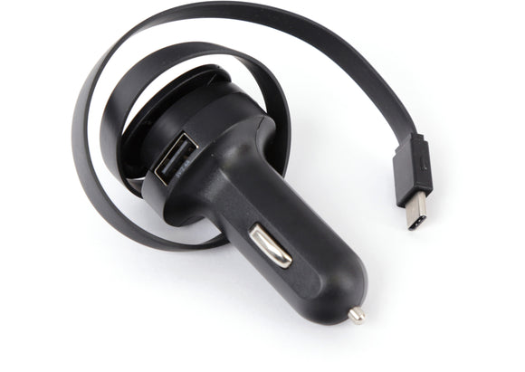 Chargeur voiture Platinet 1xUSB 2,4A + câble USB-C (44652)