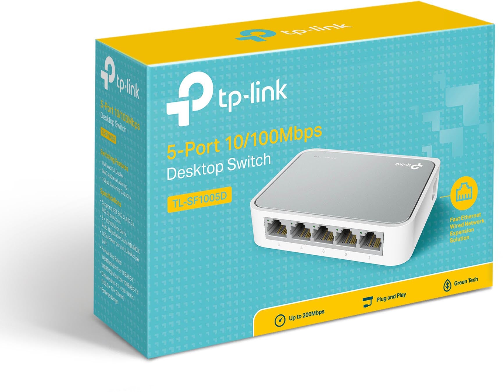 Tp-link tl-sf1005d fast ethernet géré 10/100 blanc