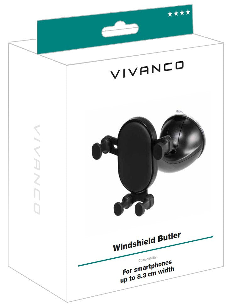 Support de téléphone pour voiture vivanco windshield butler 61636