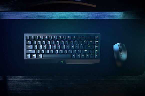  Razer BlackWidow V3 Mini HyperSpeed Gaming keyboard USB+RF Wireless+Bluetooth Yellow Switch, Black