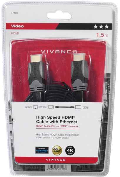 Câble HDMI - HDMI plat Vivanco 1,5 m (47103)