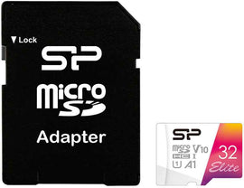 Silicon Power New Elite /class10 32GB mSD Card A1, V10, UHS-1 (U1) R/W: up to 100/30 MB/s, A1, V10, ECC function, Shock/water/x-ray-proof, w/ adapter
