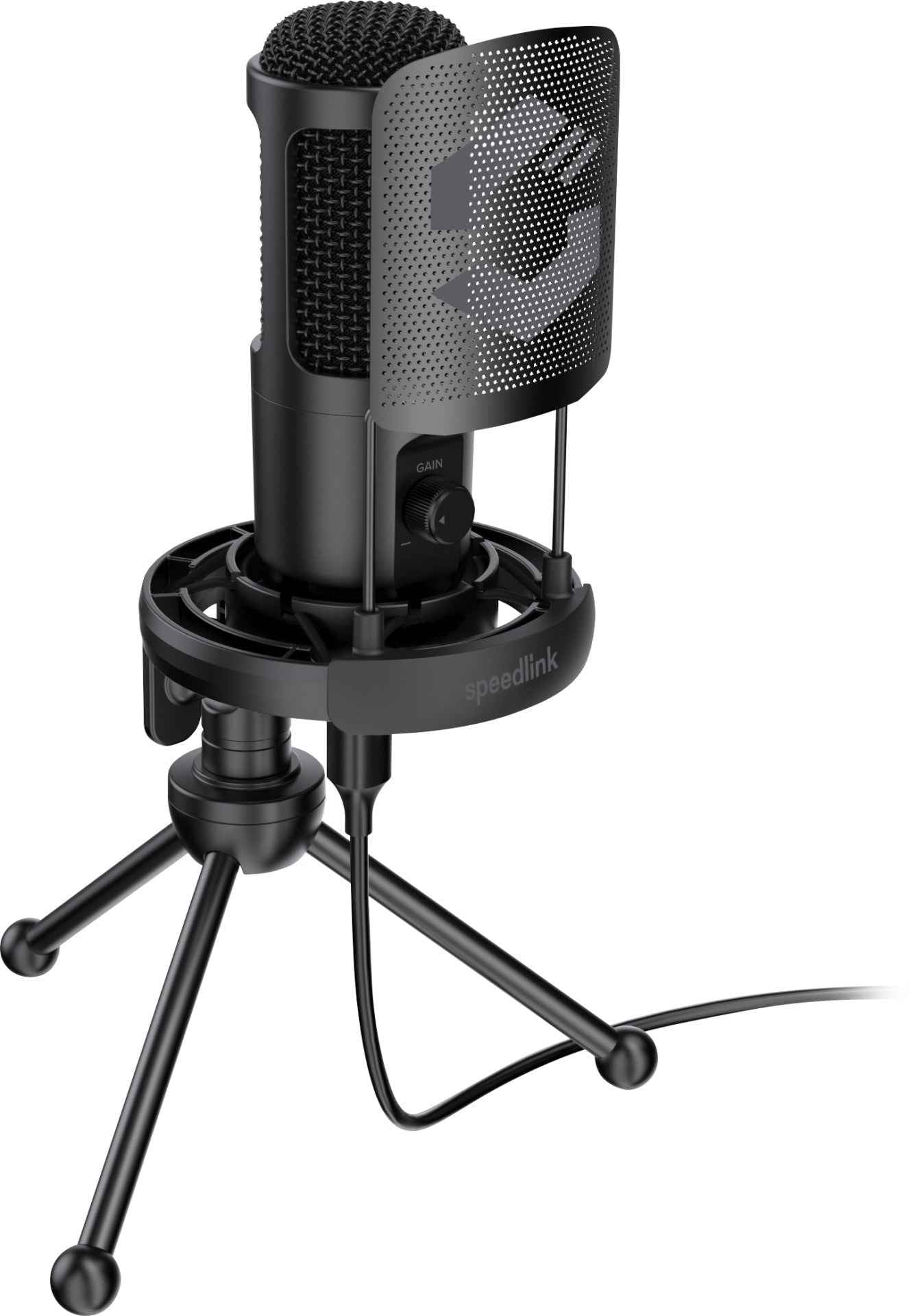 MICROPHONE SPEEDLINK AUDIS PRO STREAMING NOIR « SL-800013-BK » (casque vert 0,18 lei)