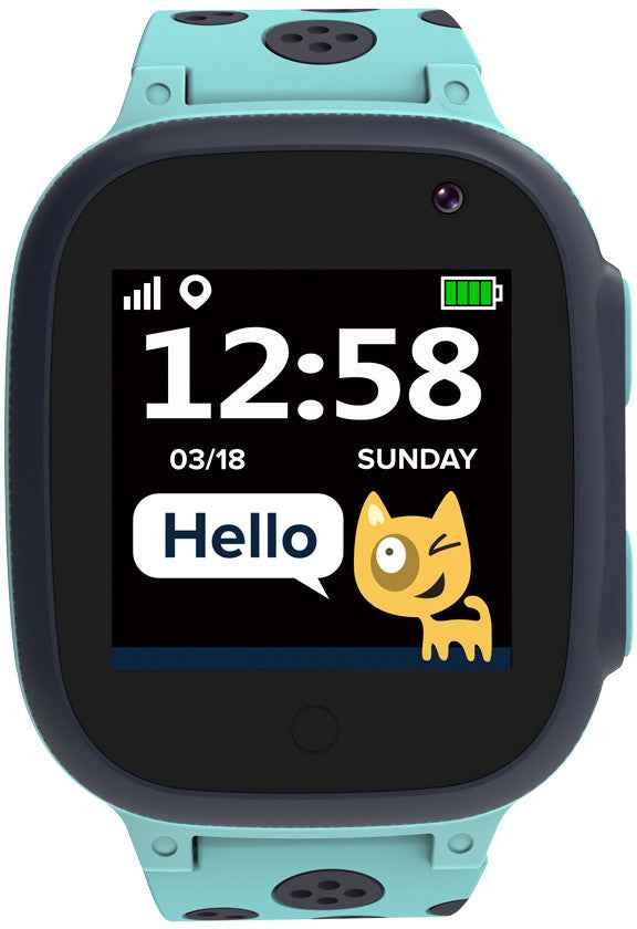 CANYON Sandy KW-34, Kids smartwatch, 1.44 inch colorful screen, GPS function, Nano SIM card, 32+32MB, GSM(850/900/1800/1900MHz), 400mAh battery, compatibility with iOS and android, Blue, host: 52.9*40.3*14.8mm, strap: 230*20mm, 42g