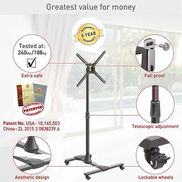 Support TV mobile Barkan 13"-65", « SW310H »