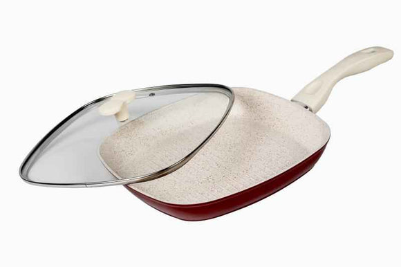 GRIL EN ALUMINIUM + COUVERCLE 28x4CM MARLENE