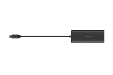 Station d'accueil a4tech universelle 8 en 1 connectique pc usb type c usb-cx2 usb-a 3.0x1 usb-a 2.0x1 hdmix1 4k@30hz lan gigabit emplacement sd pd 100w câble 020m gris "dst-80c-gr" timbre vert 018 lei