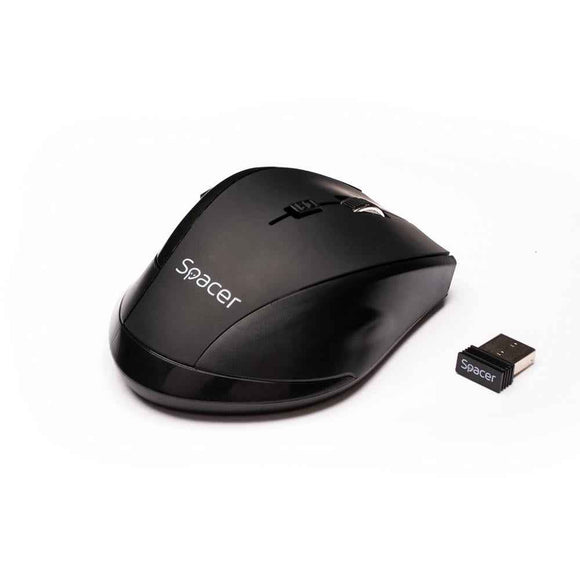 MOUSE Spacer, PC sau NB, wireless, 2.4GHz, optic, 800/ 1200/1600 dpi, butoane/scroll 6/1, rezolutie selectabila, negru, "SPMO-291" 45503292 (timbru verde 0.18 lei)