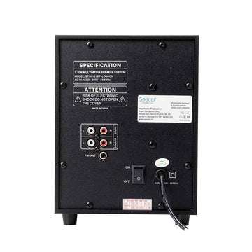 BOXE SPACER 2.1, RMS: 20W (2 x 5W + 10W), control volum, bass, subwoofer lemn MDF, 220V alimentare, USB/FM/RCA, black, "SPSK-21BT-LONDON" (timbru verde 4.00 lei)