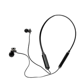 Casque audio sans fil intra-auriculaire avec câble de connexion et clip magnétique, pour smartphone, microphone sur le câble, connexion via Bluetooth 5.0, noir, "SPBH-SPORTY", (timbre vert 0,18 lei)